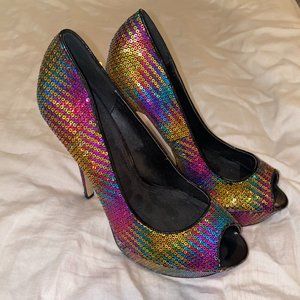 Aldo Rainbow Gold Heels